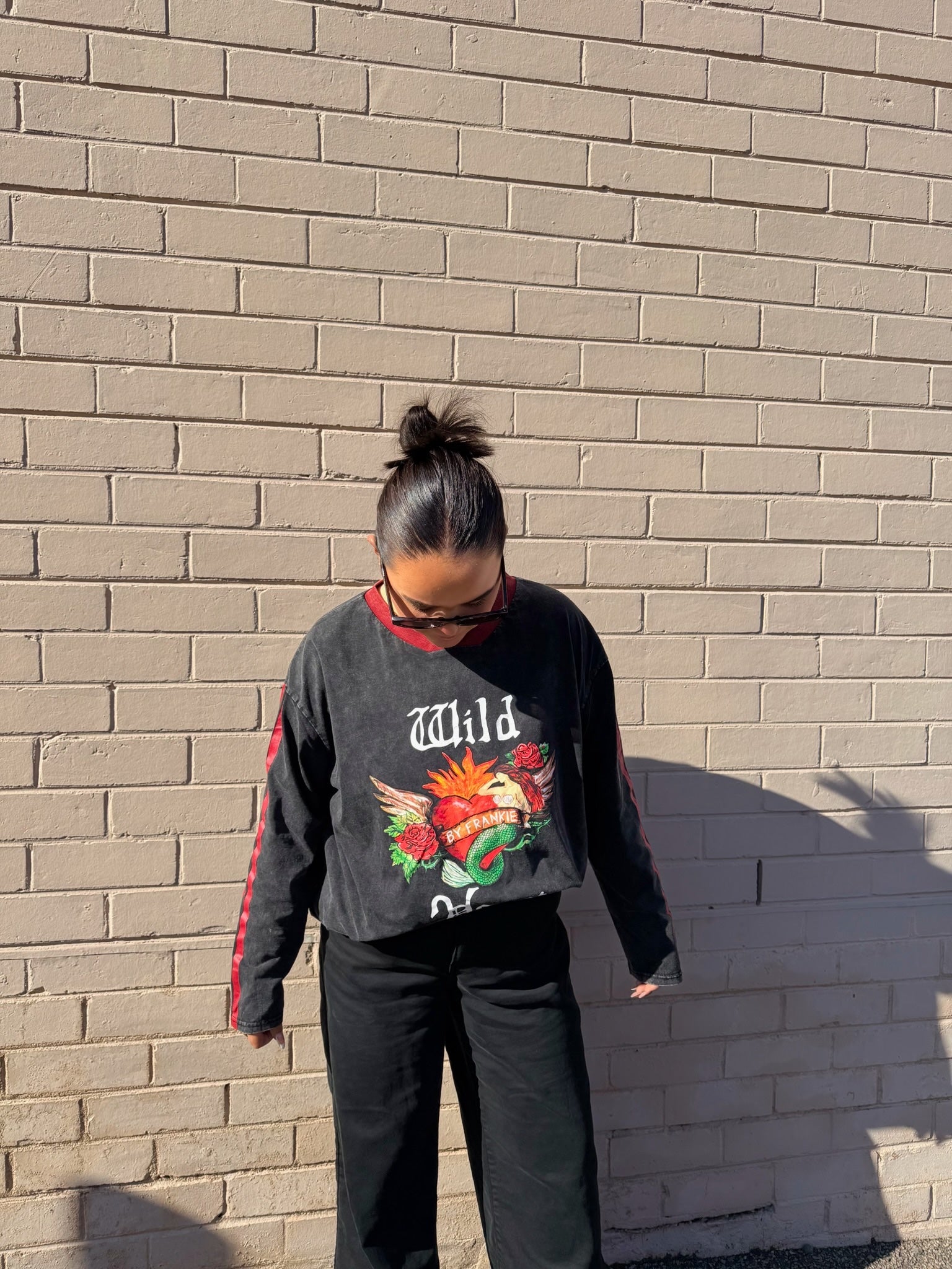 Wild Heart Acid Black Long Sleeve Tee