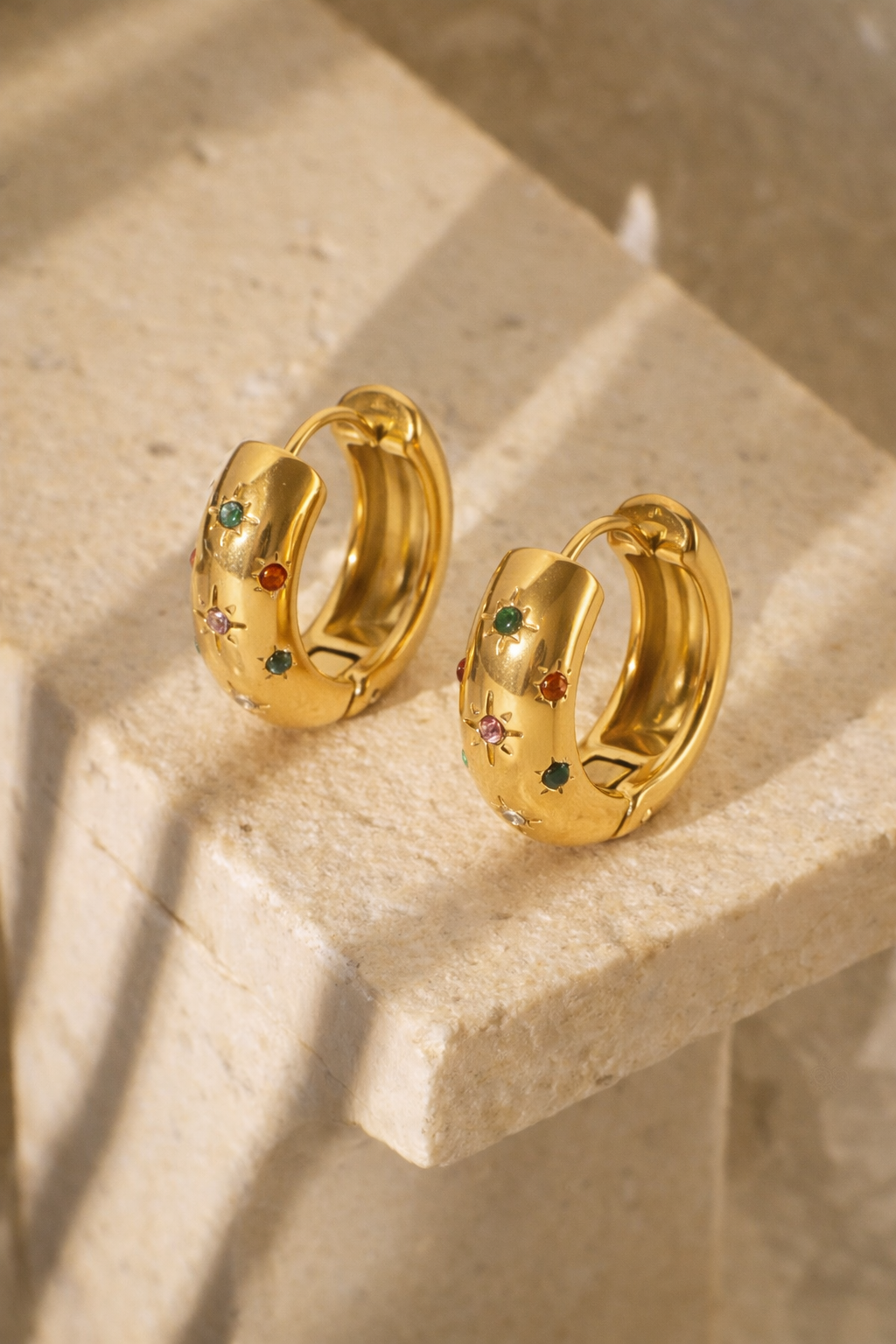 Alina Stainless Steel Gold Hoops