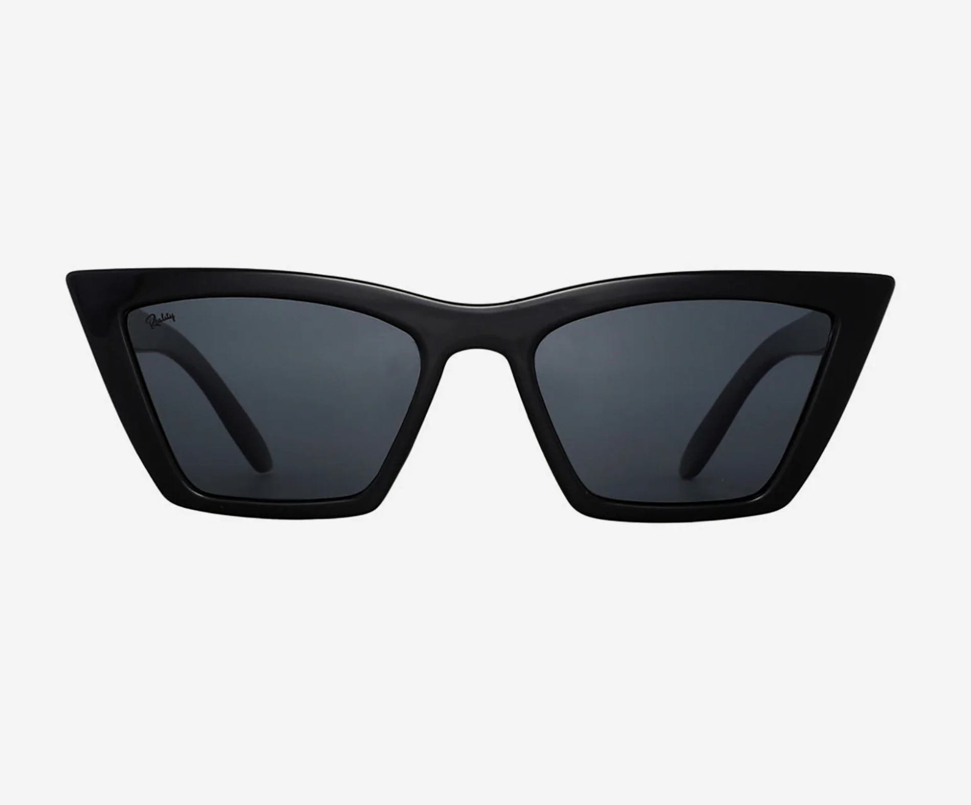 Lizette angular sunglasses in black, recycled frame by Reality Eyewear