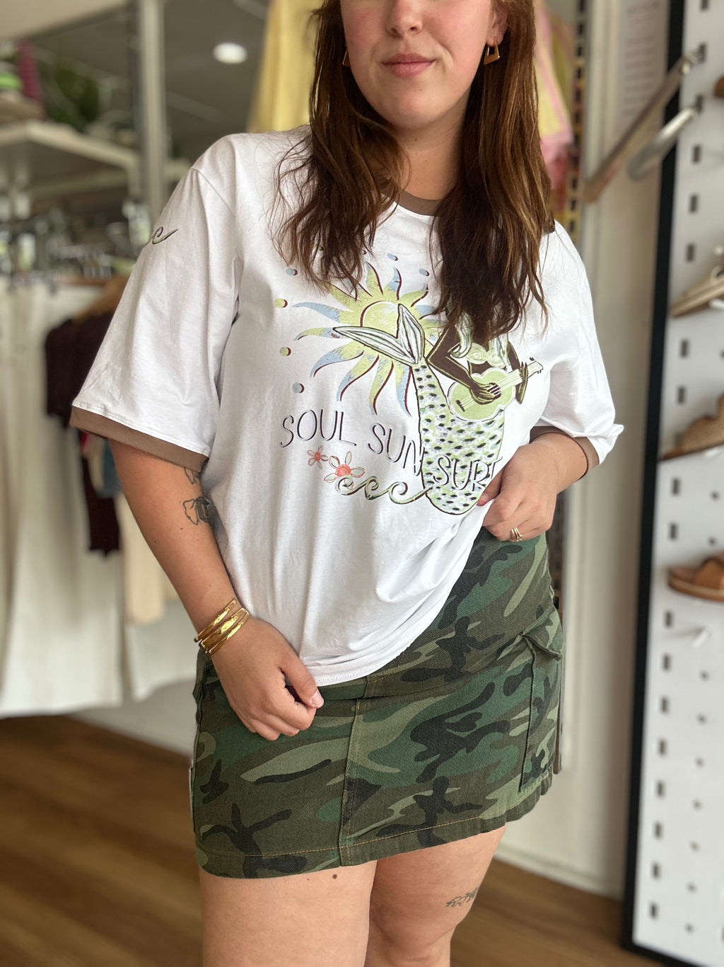 Soul Sun Surf Ringer Tee White