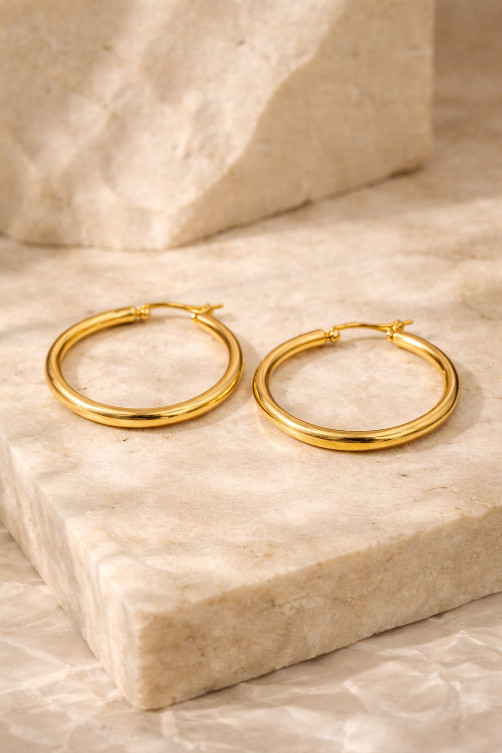 Sable Stainless Steel Gold Hoops