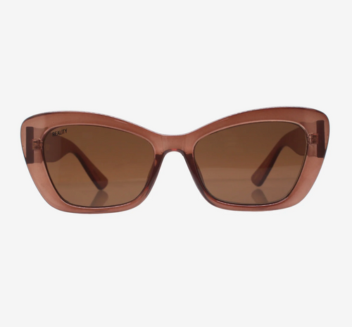 Absolutely Flawless oversized cat-eye sunglasses in mocca, Reality Eyewear