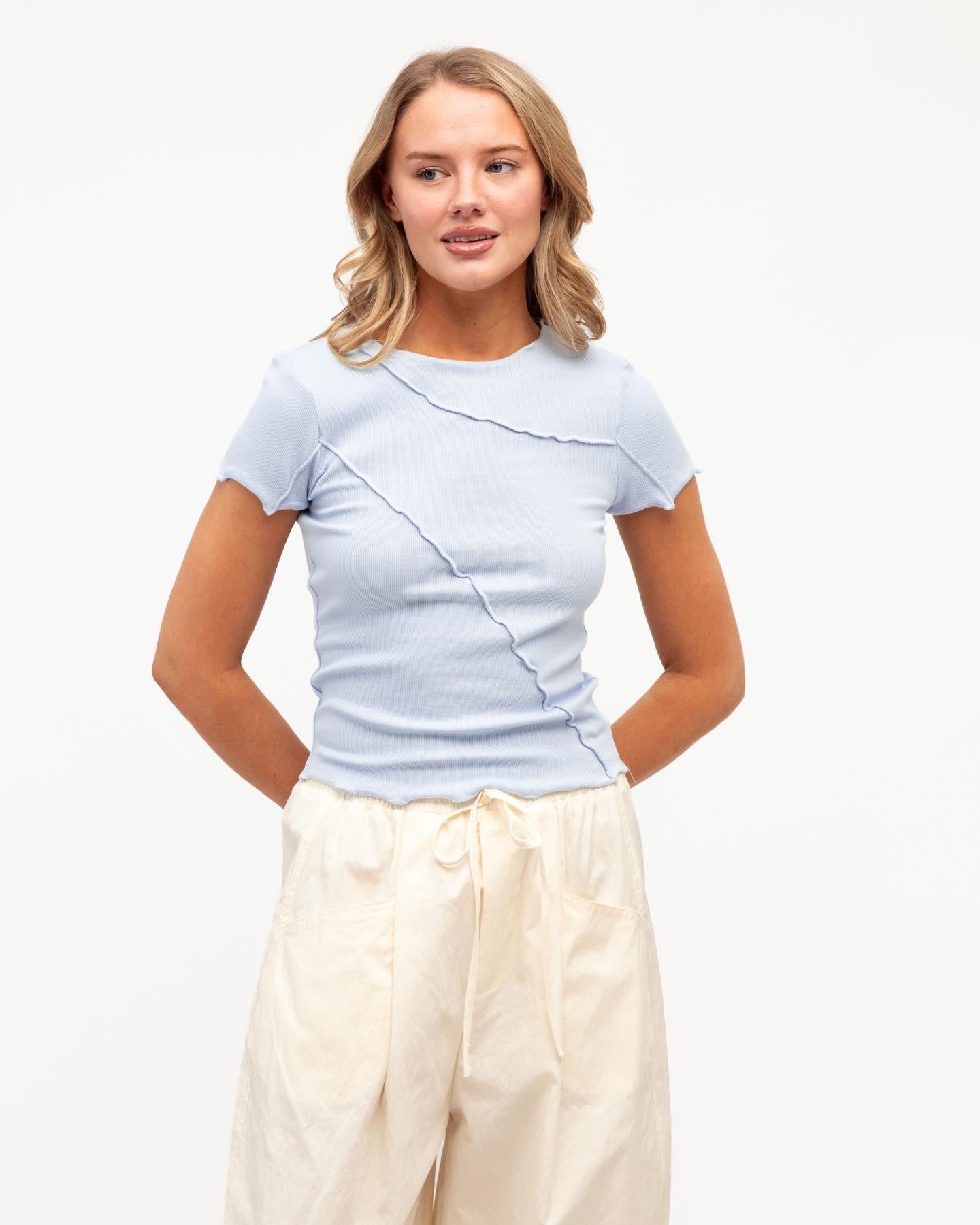 Sita Tee in blue - full length styled look