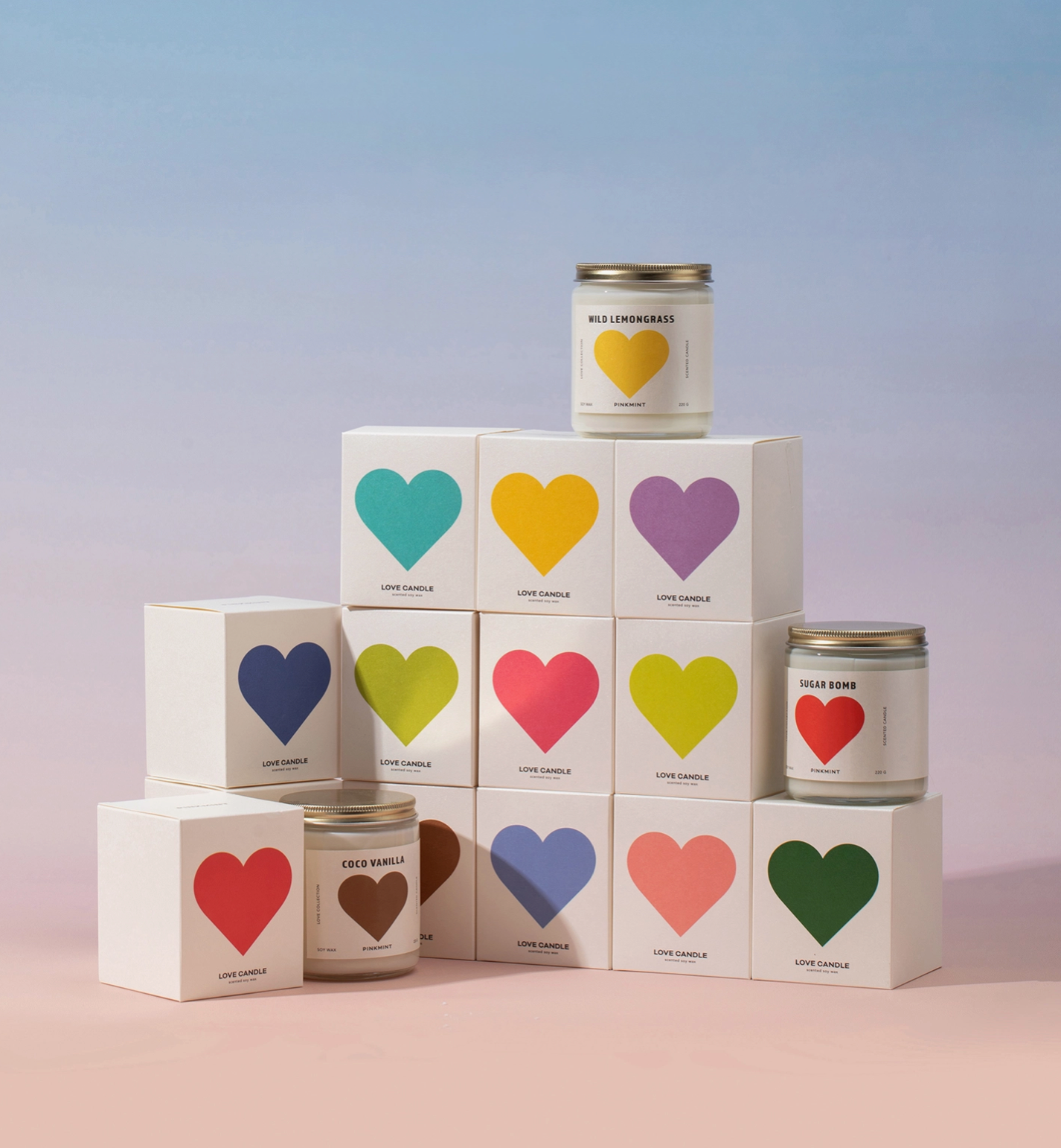 Pink Cocktail Soy Candle Pinkmint