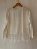 After Hours White Long Sleeve Lace Tee