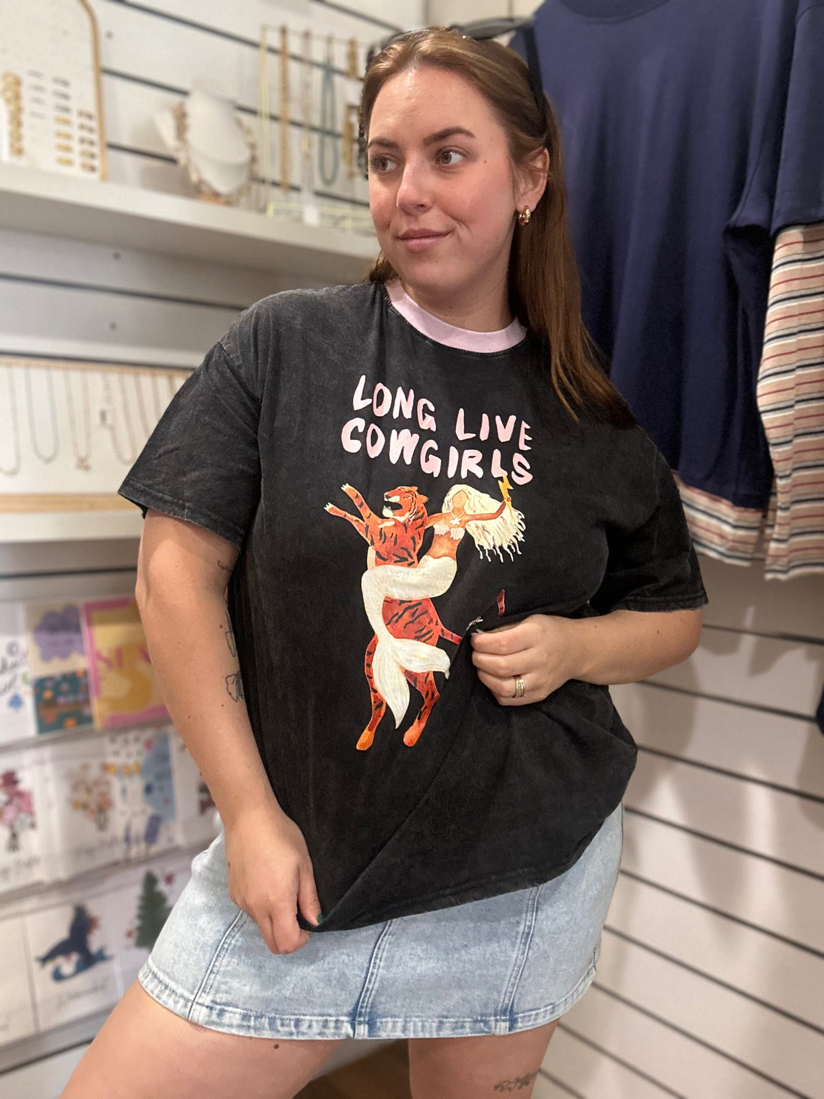 Long Live Cowgirls Graphic Tee in Acid Black – Tops by Salt & Tide Co