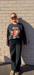 Wild Heart Acid Black Long Sleeve Tee