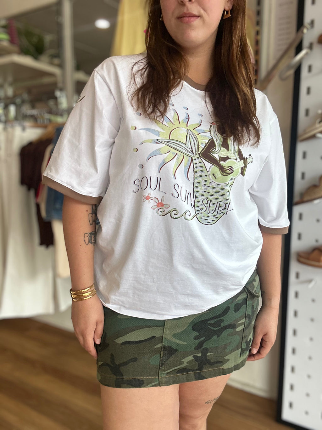 By Frankie dark camo cargo skirt with belt loops and button and zip fly