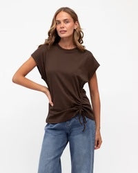Easy Drawstring Tee - Chocolate