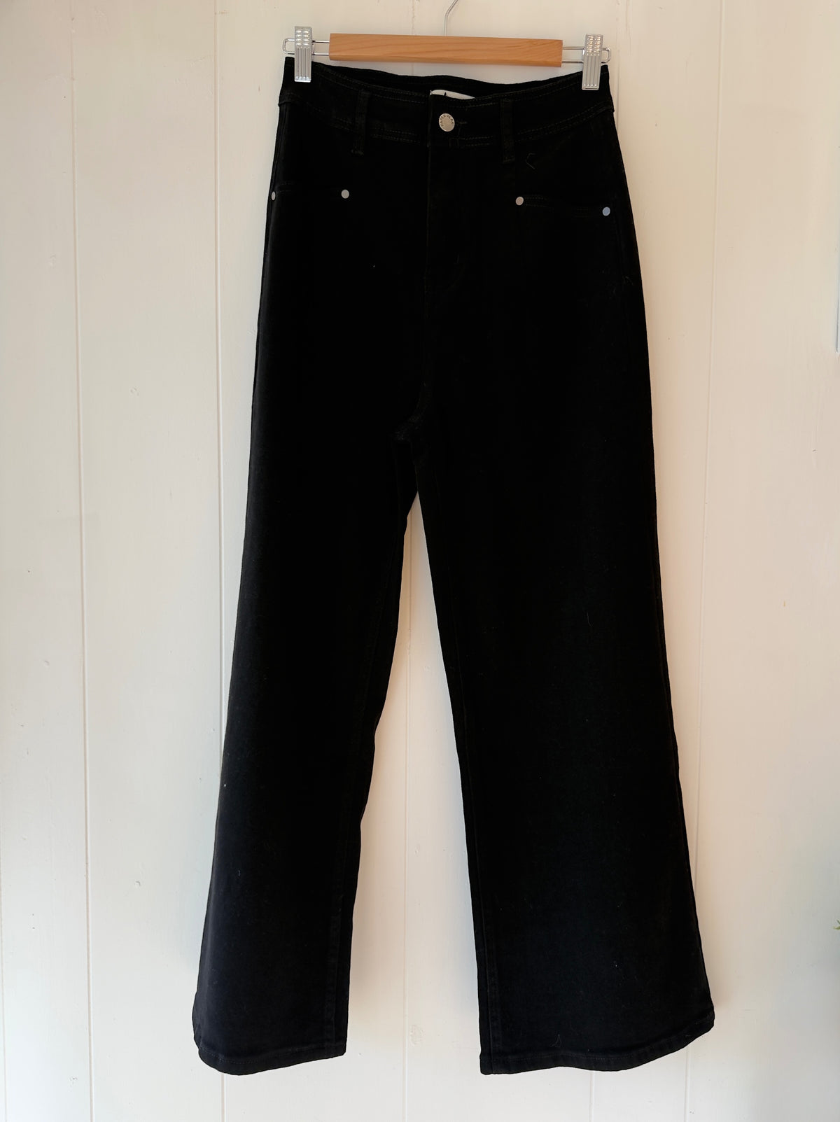 Sadie Black Denim Jeans, black, denim, full length view