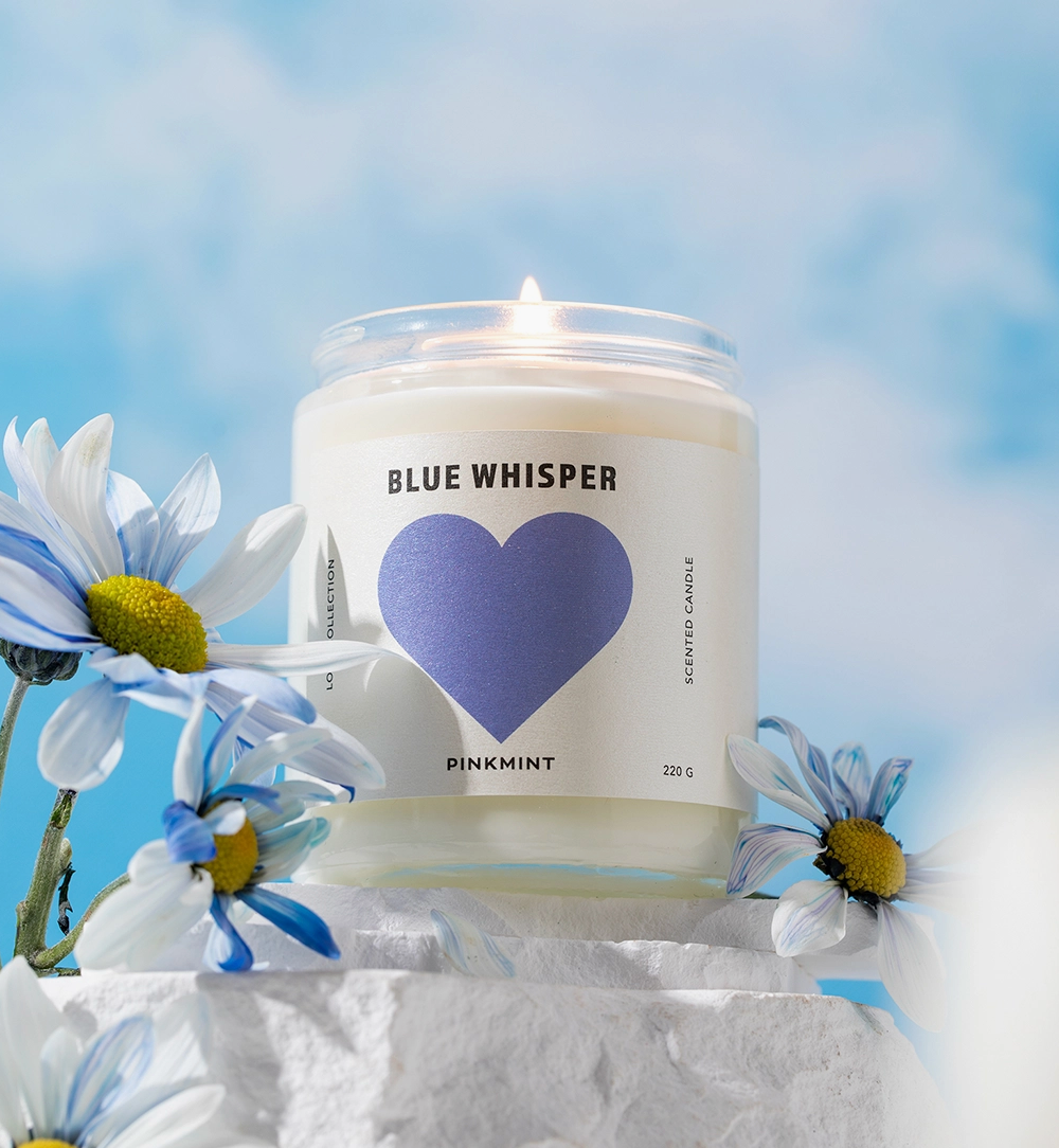 Blue Whisper Soy Candle Pinkmint