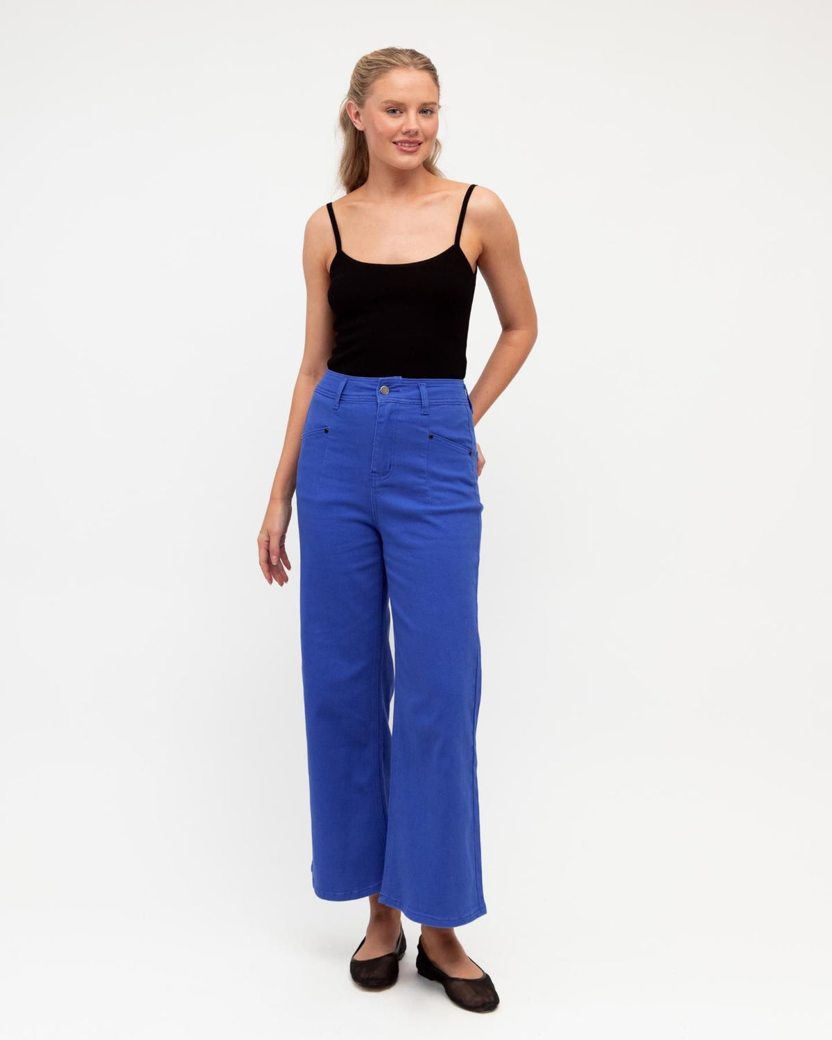 Sadie Wide-Leg Jeans in Cobalt Blue – Denim by Salt & Tide Co