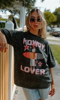 Howdy Lover Black Acid Wash Tee TYRL