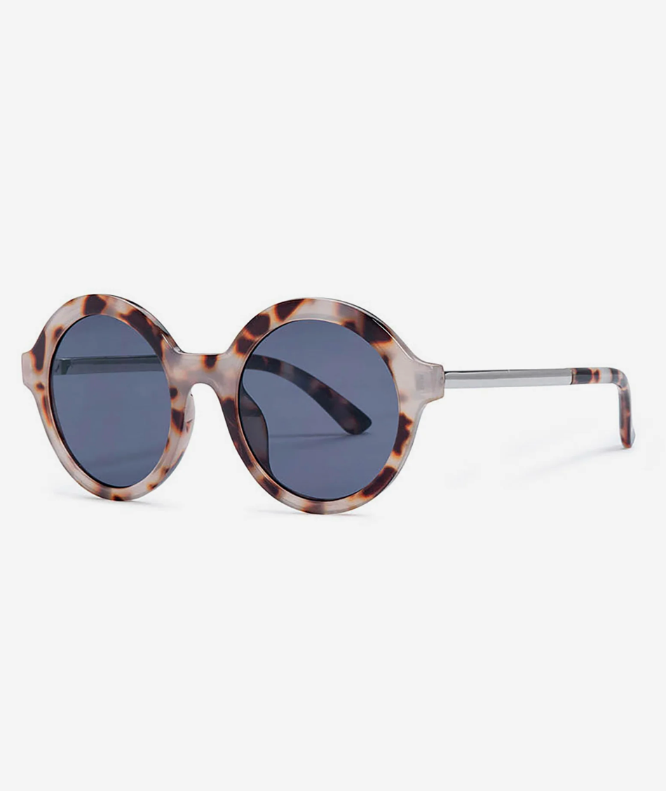 Mind Bomb round sunglasses in grey turtle shell, recycled frame by Reality Eyewear