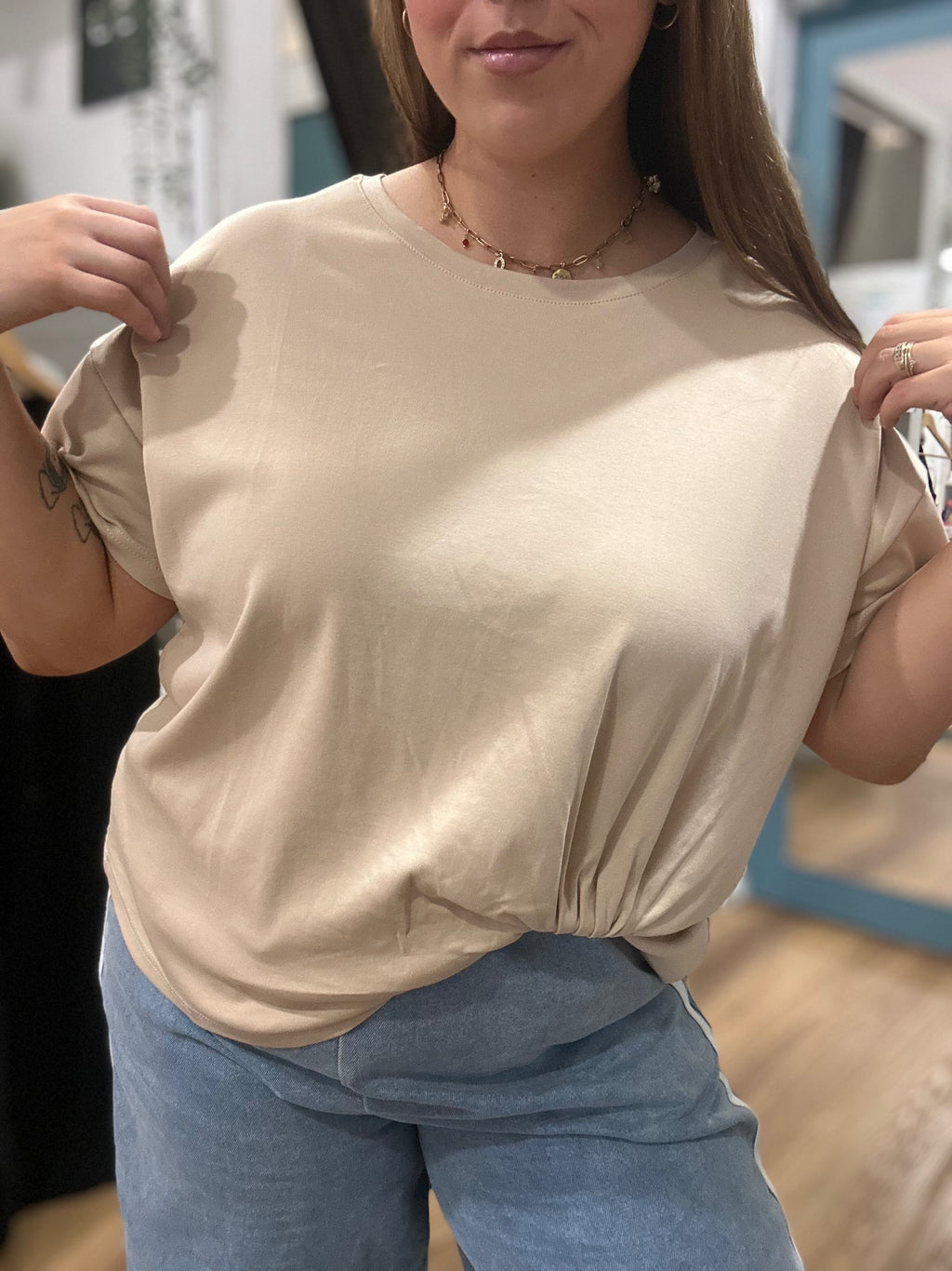 Easy Tuck Tee in Natural – Tops by Salt & Tide Co