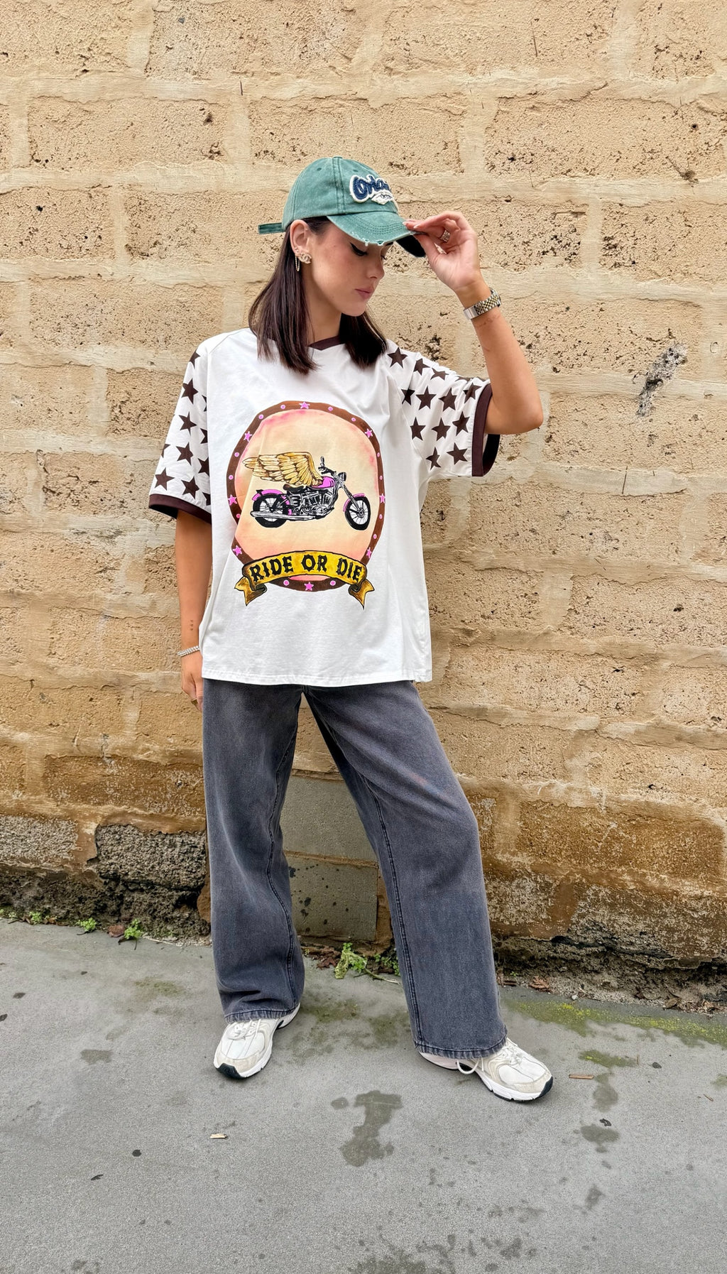 Ride Or Die White Graphic Tee – Tops