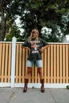 Howdy Lover Black Acid Wash Tee TYRL