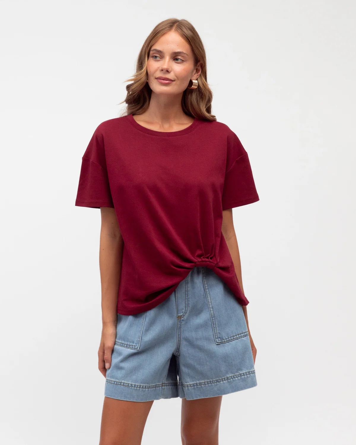 Easy Tuck Tee Wine