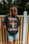 Howdy Lover Black Acid Wash Tee TYRL