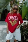 Lover Red Acid Wash Tee TYRL