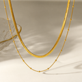 Layer Up pre layered double snake chain necklace in 18K gold plated stainless steel by Salt & Tide Co