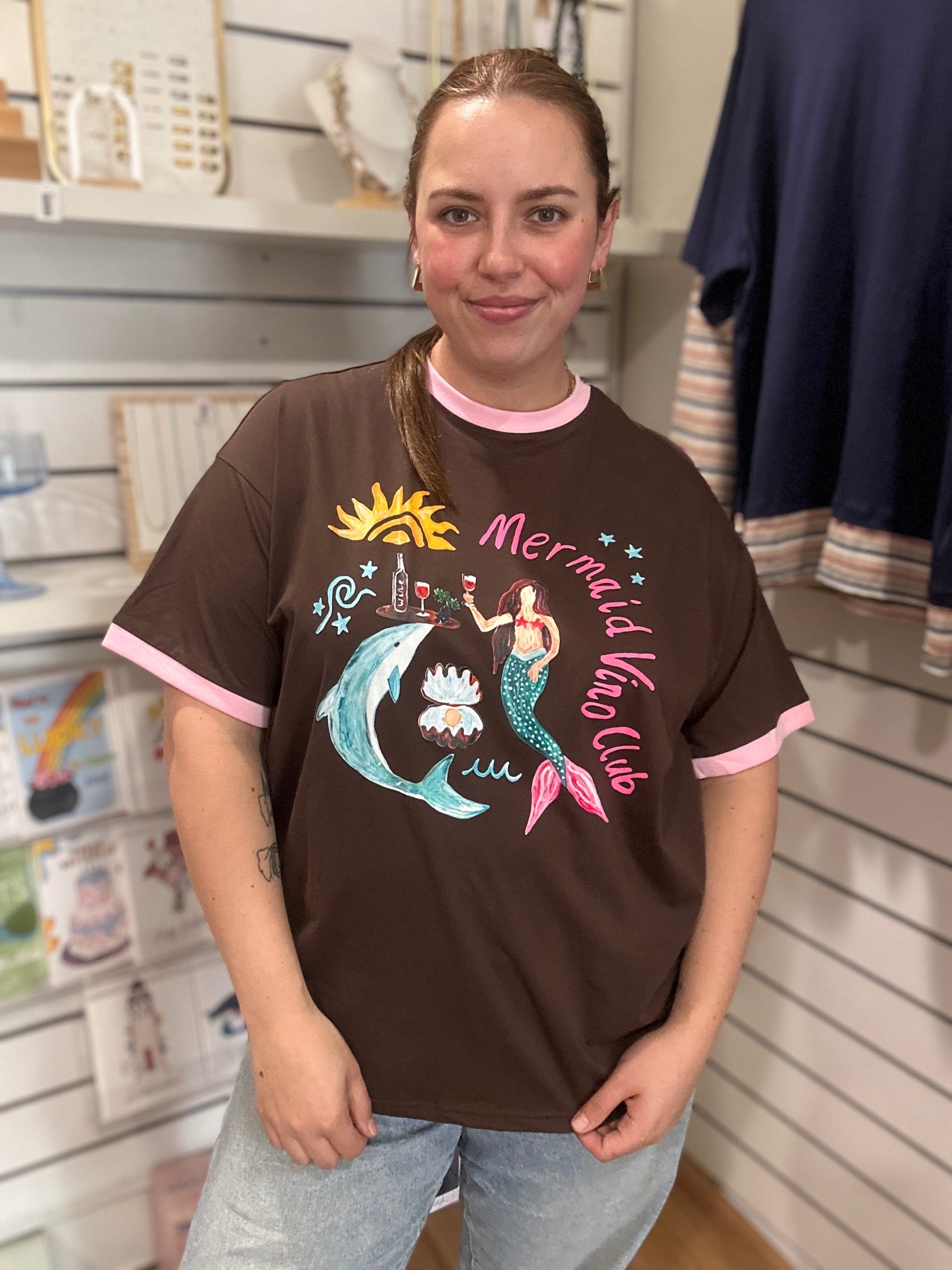 Mermaid Vino Club Graphic Tee, back view