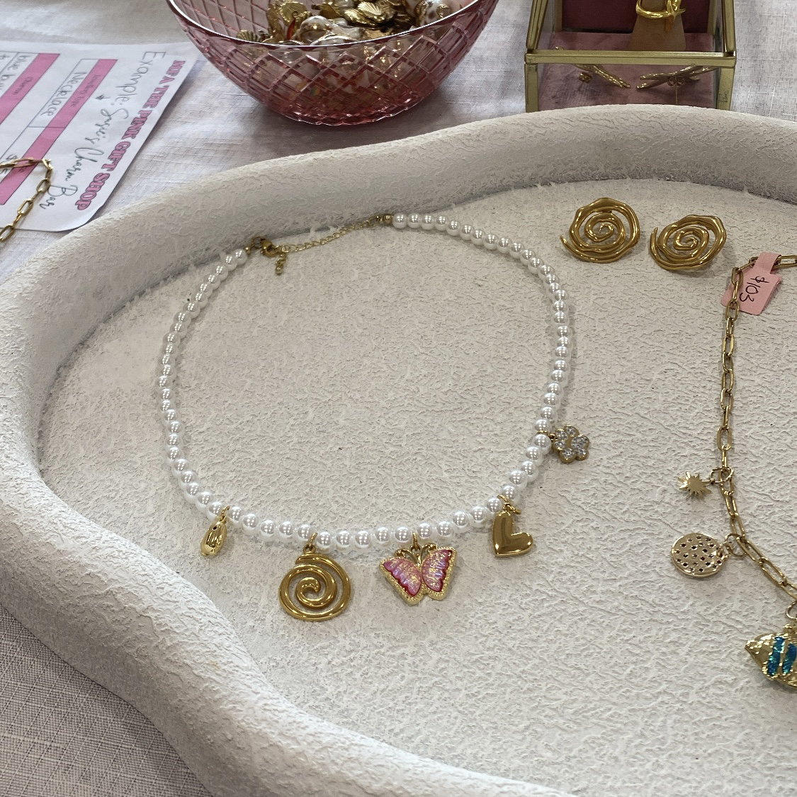 40cm Pearl Plated Necklace