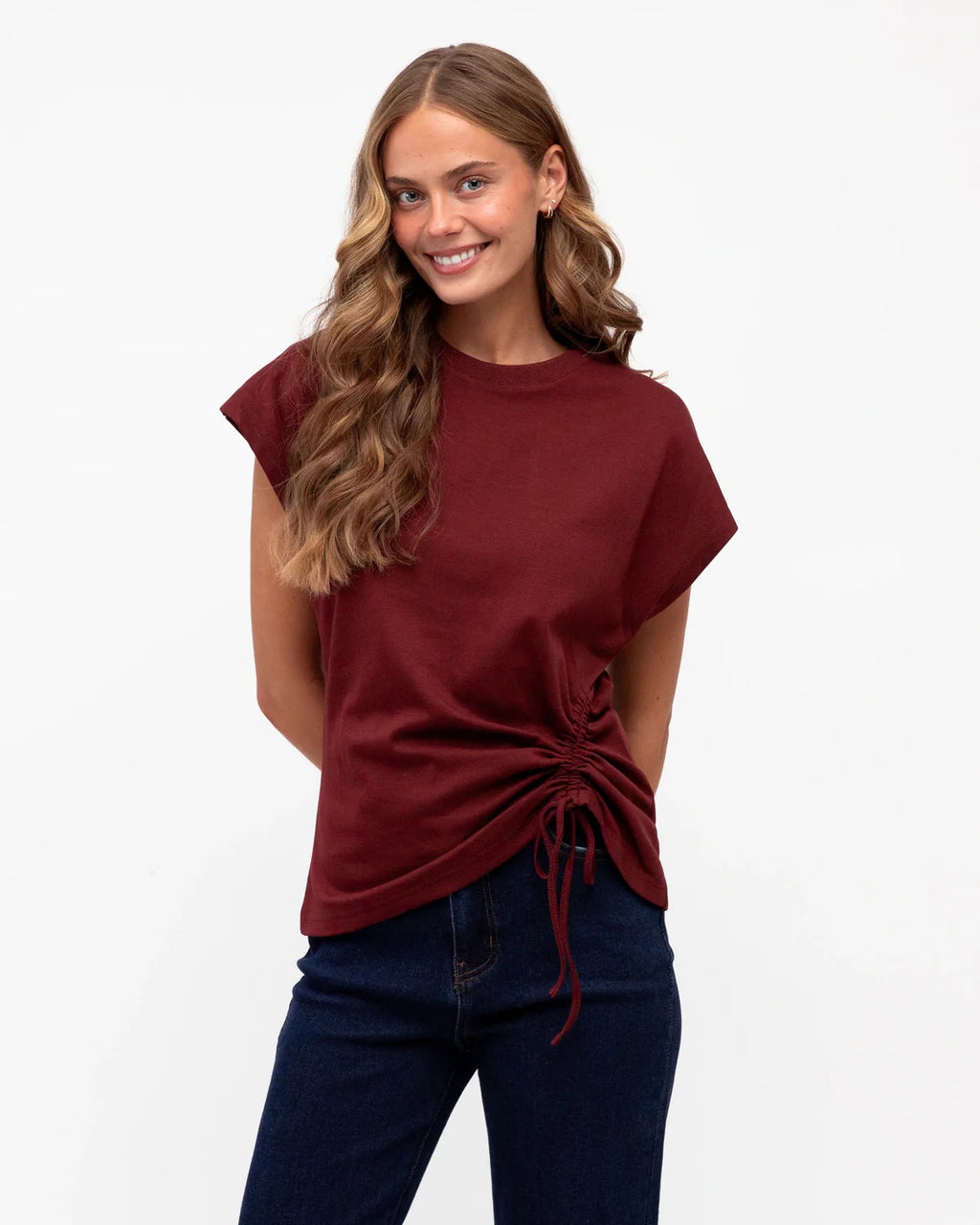 Easy Drawstring Tee - Wine