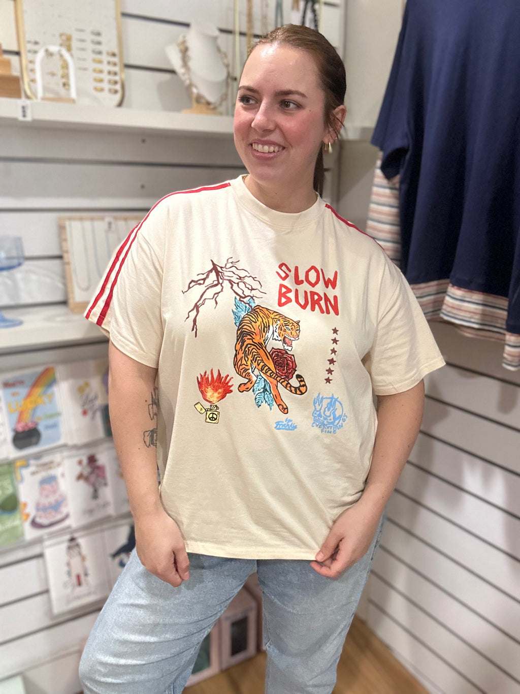Slow Burn Graphic Tee - Beige