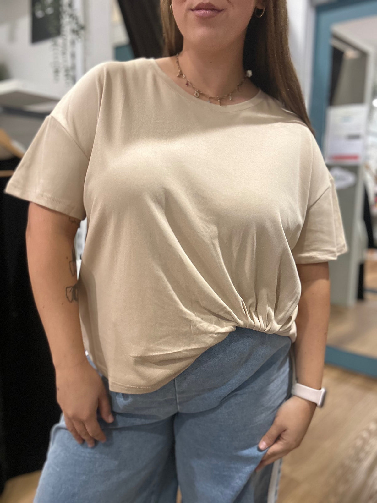 Easy Tuck Tee in Natural – Tops by Salt & Tide Co