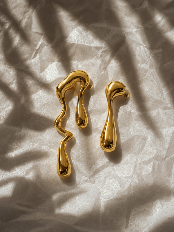 Vanta gold-plated stainless steel earrings by Salt & Tide Co