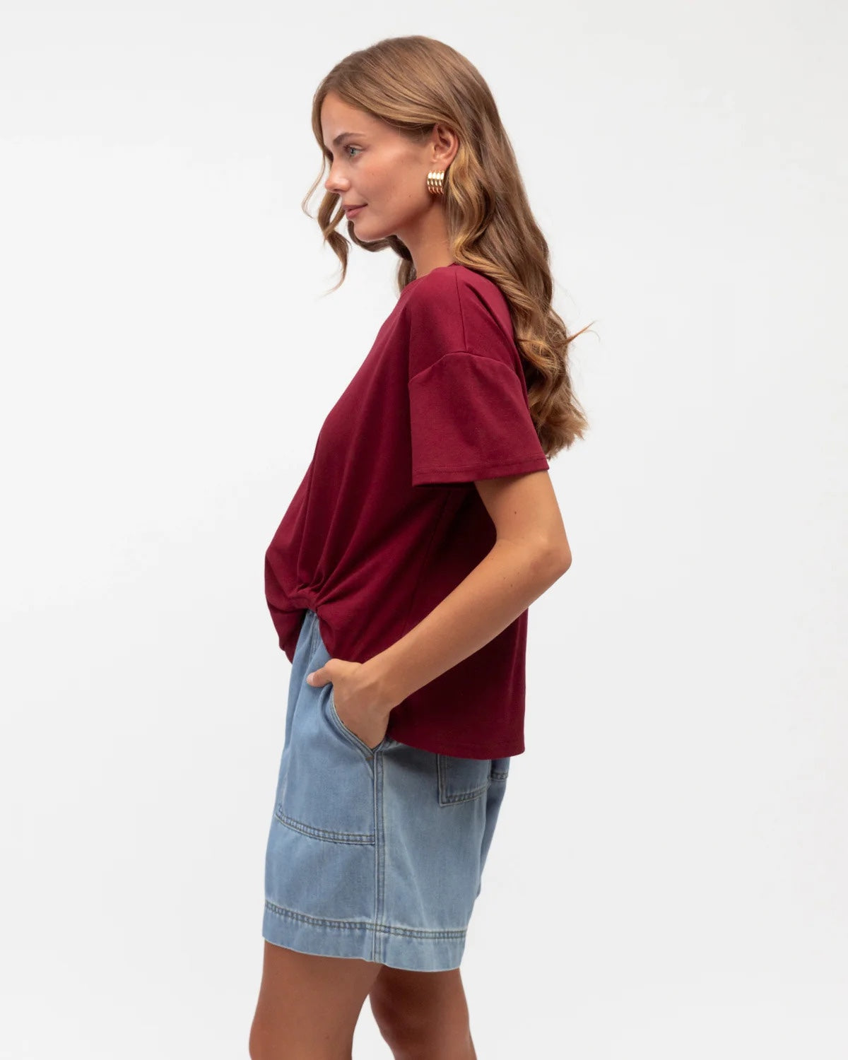Easy Tuck Tee Wine
