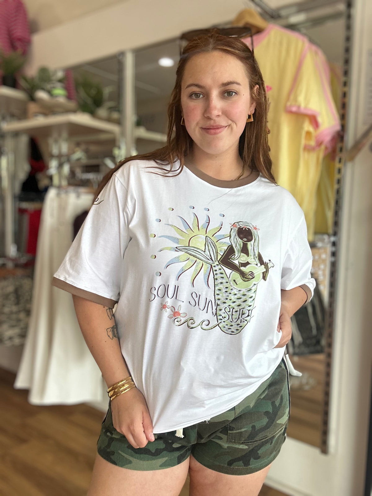 Soul Sun Surf Ringer Tee White