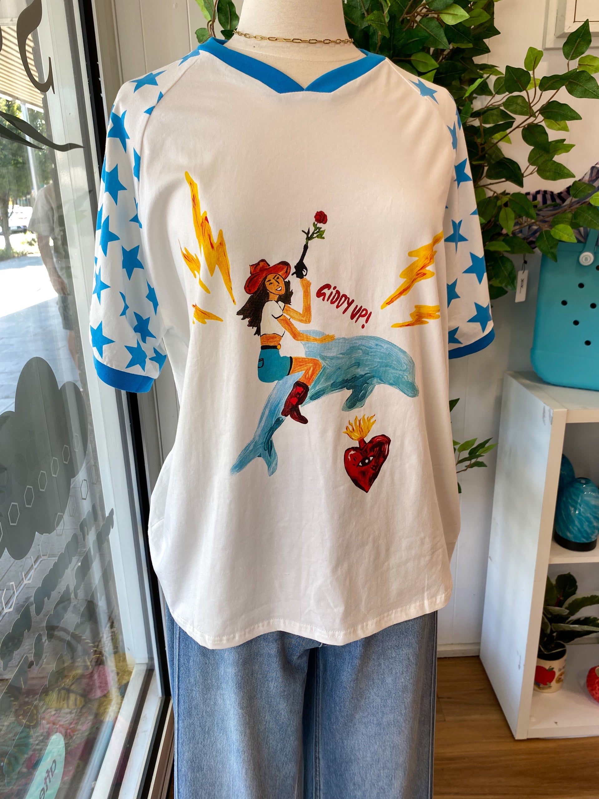 Giddy Up White Tee