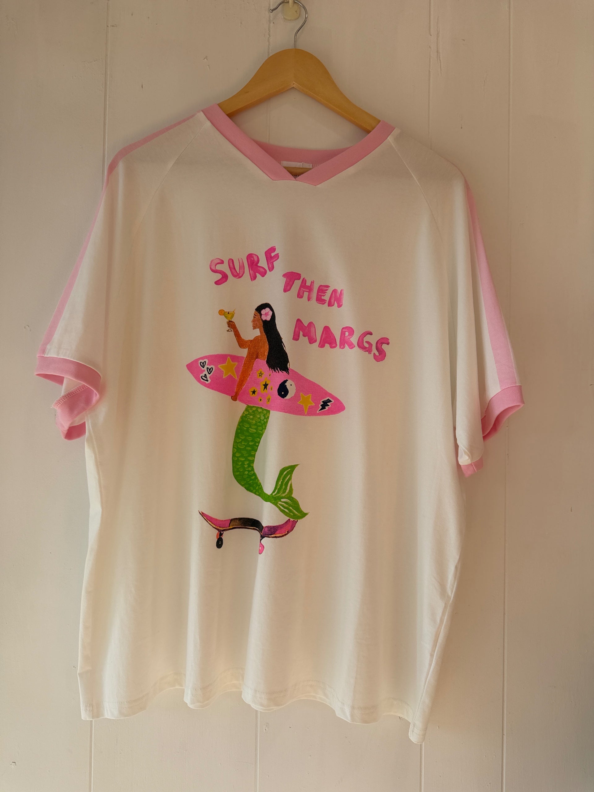 Surf Then Margs White Tee