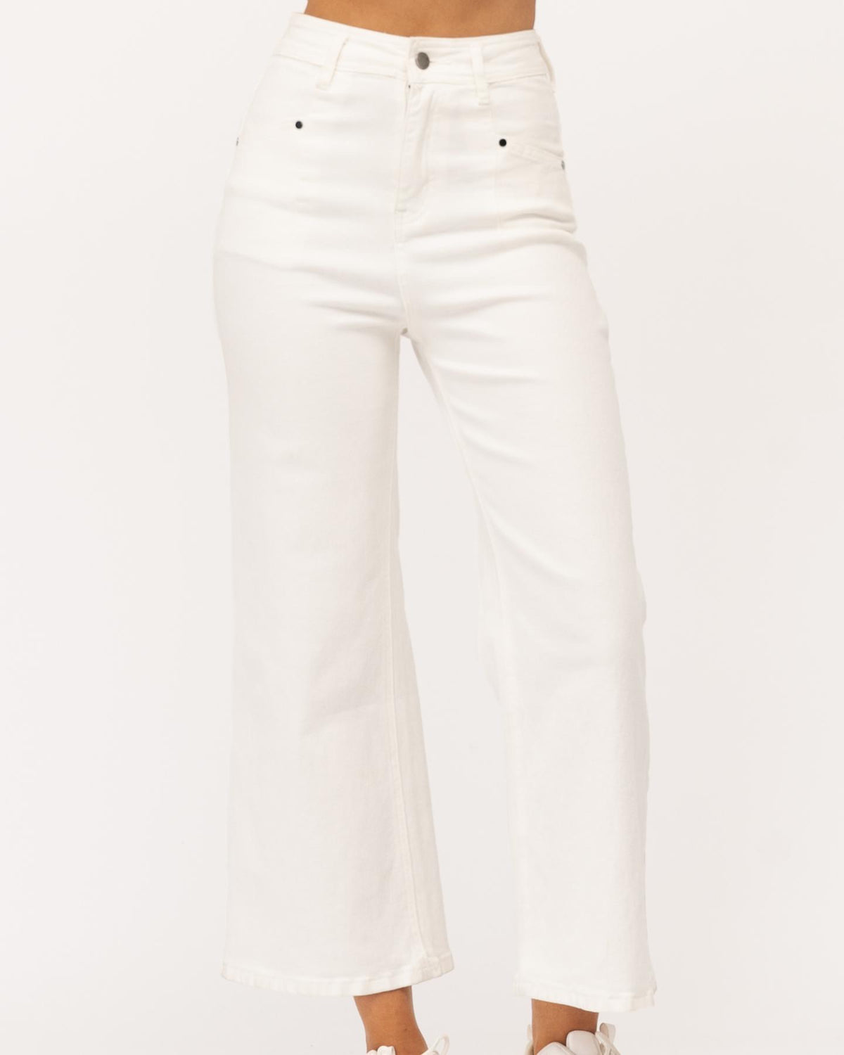 Sadie White Denim Jeans, white, denim, back view