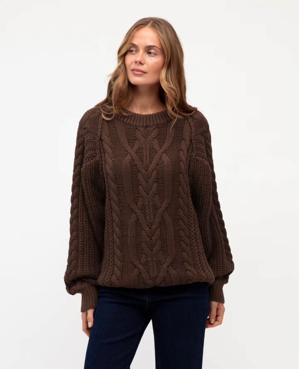 Maple chocolate cable knit by Label Of Love