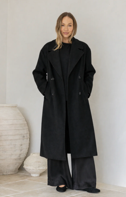Monaco Portofino Over Coat Noir – Outerwear
