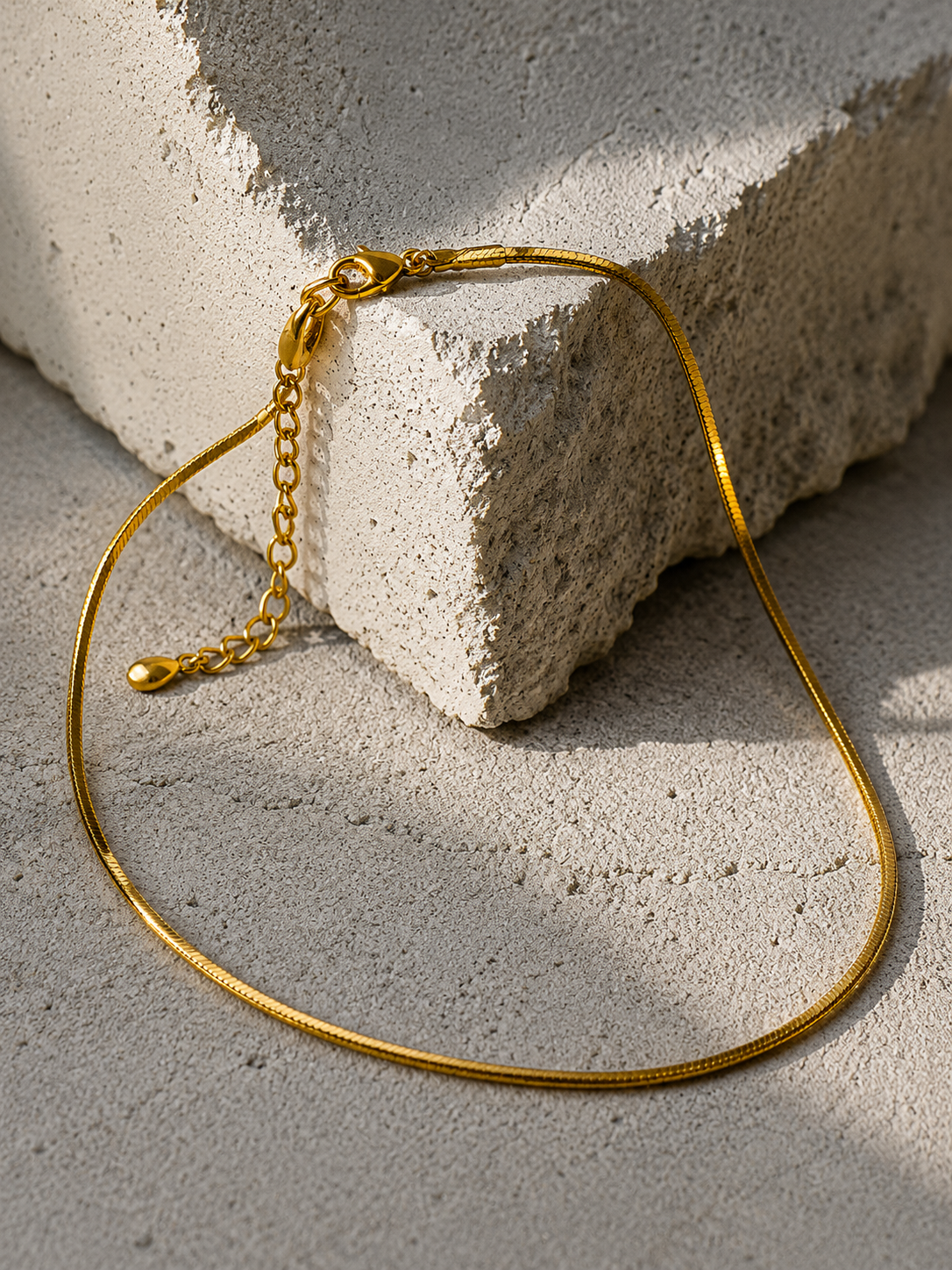 Woven Stainless Steel Gold Necklace