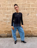 After Hours Black Long Sleeve Lace Tee