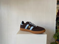 Goodsole 2001 Parallel sneaker in Espresso and Baby Blue, espresso suede women's sneaker with baby blue overlay and brown sole, image 1