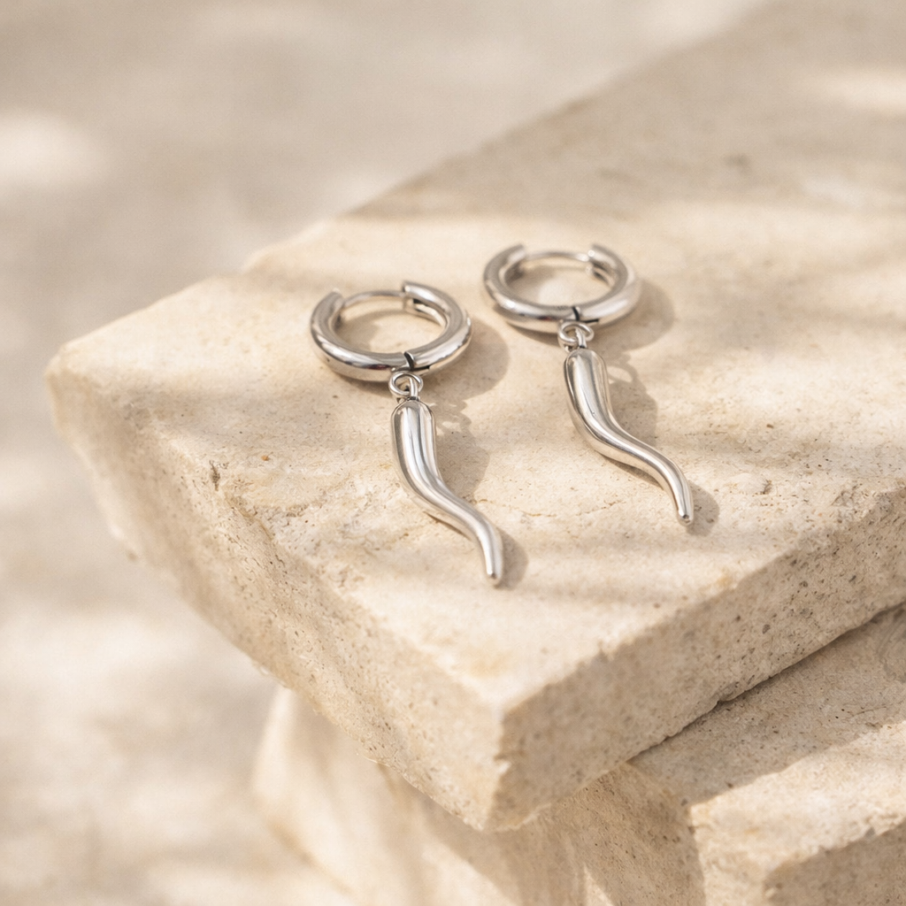 Lior Stainless Steel Silver Earrings