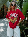 Lover Red Acid Wash Tee TYRL
