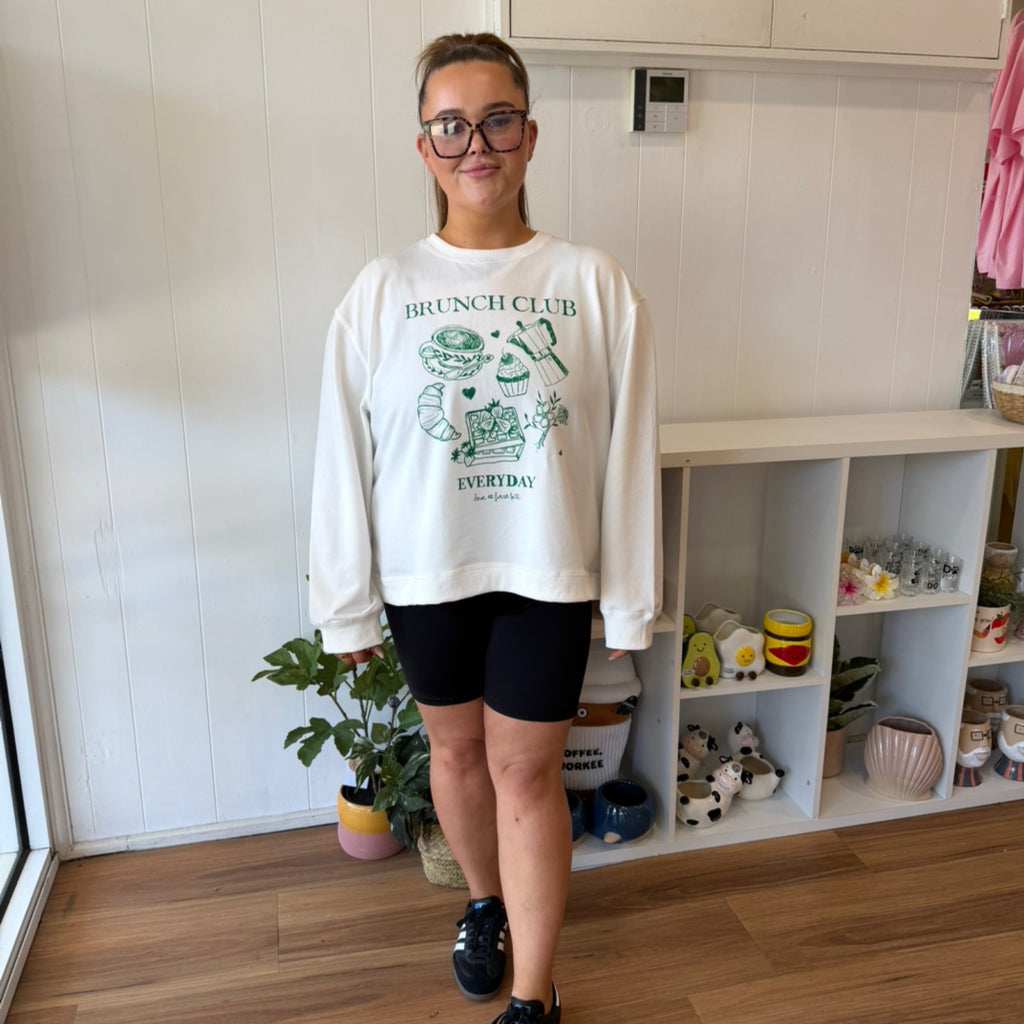 Brunch Club Jumper -  White - Label Of Love