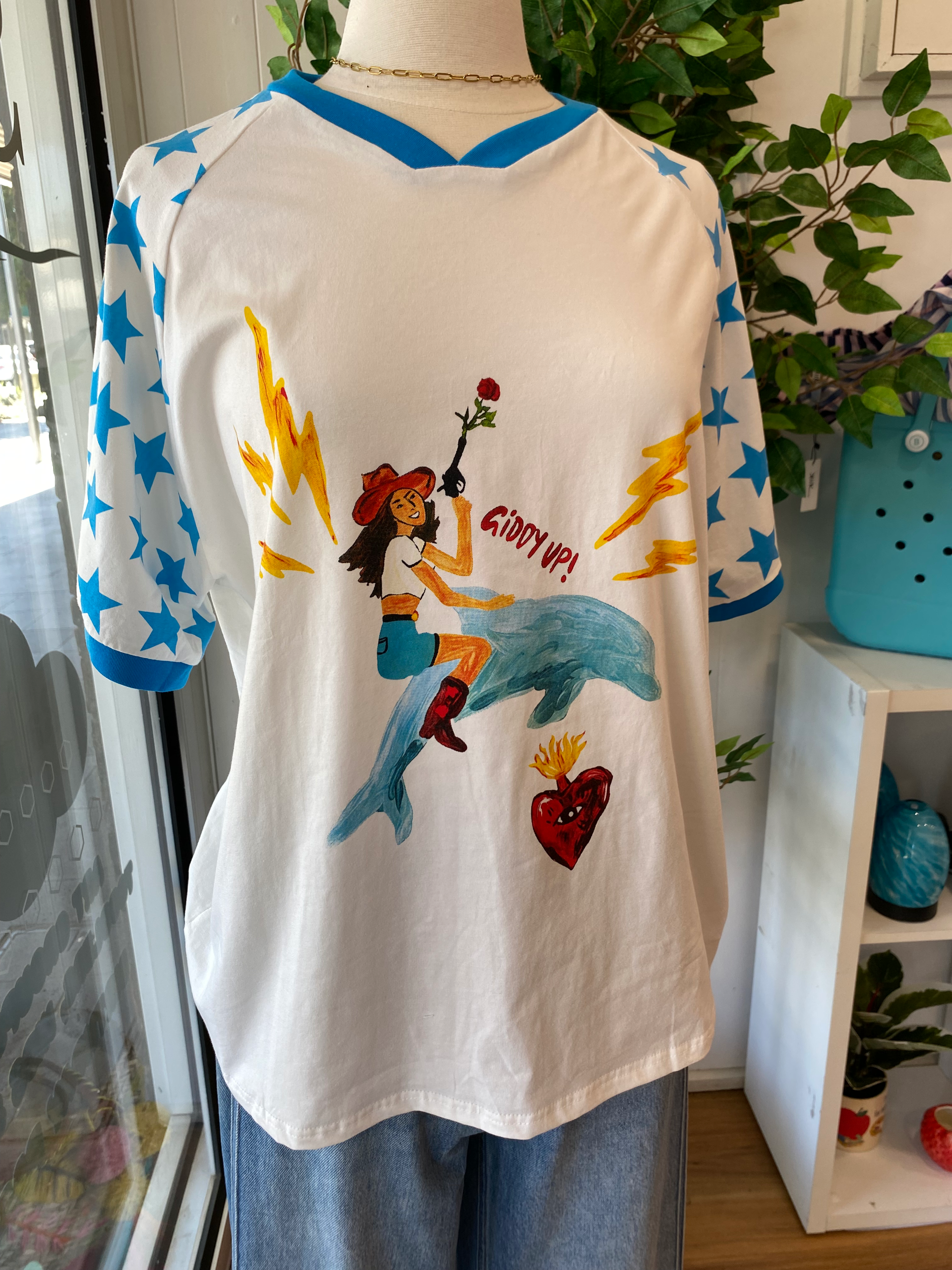 Giddy Up White Tee