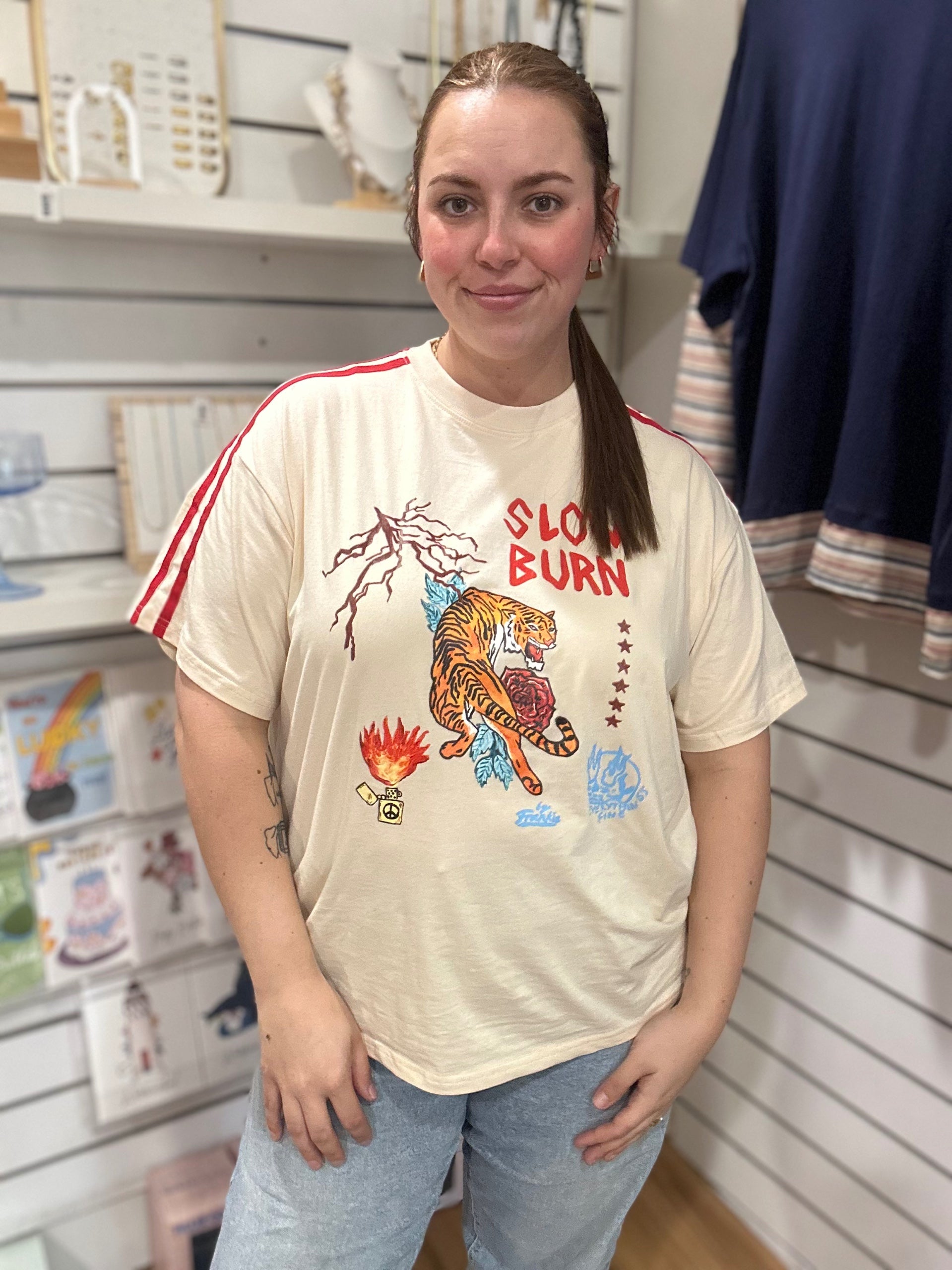 Slow Burn Graphic Tee - Beige