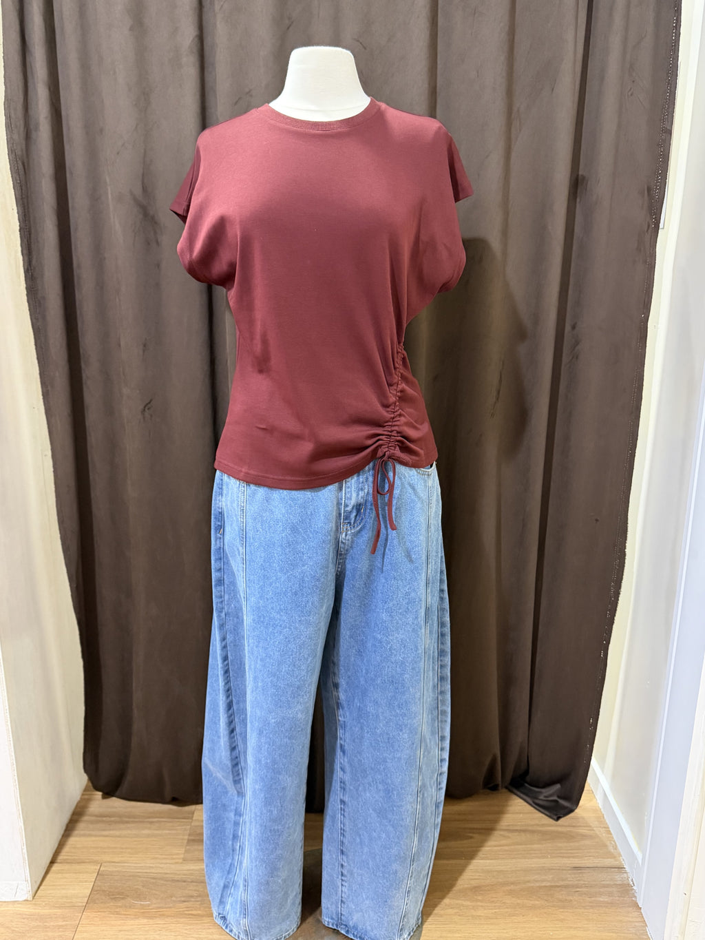 Easy Drawstring Tee - Wine