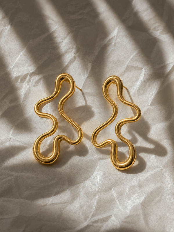 Rosalie gold-plated stainless steel earrings by Salt & Tide Co