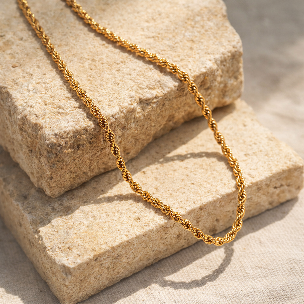 Cova Stainless Steel Gold Chain Necklace