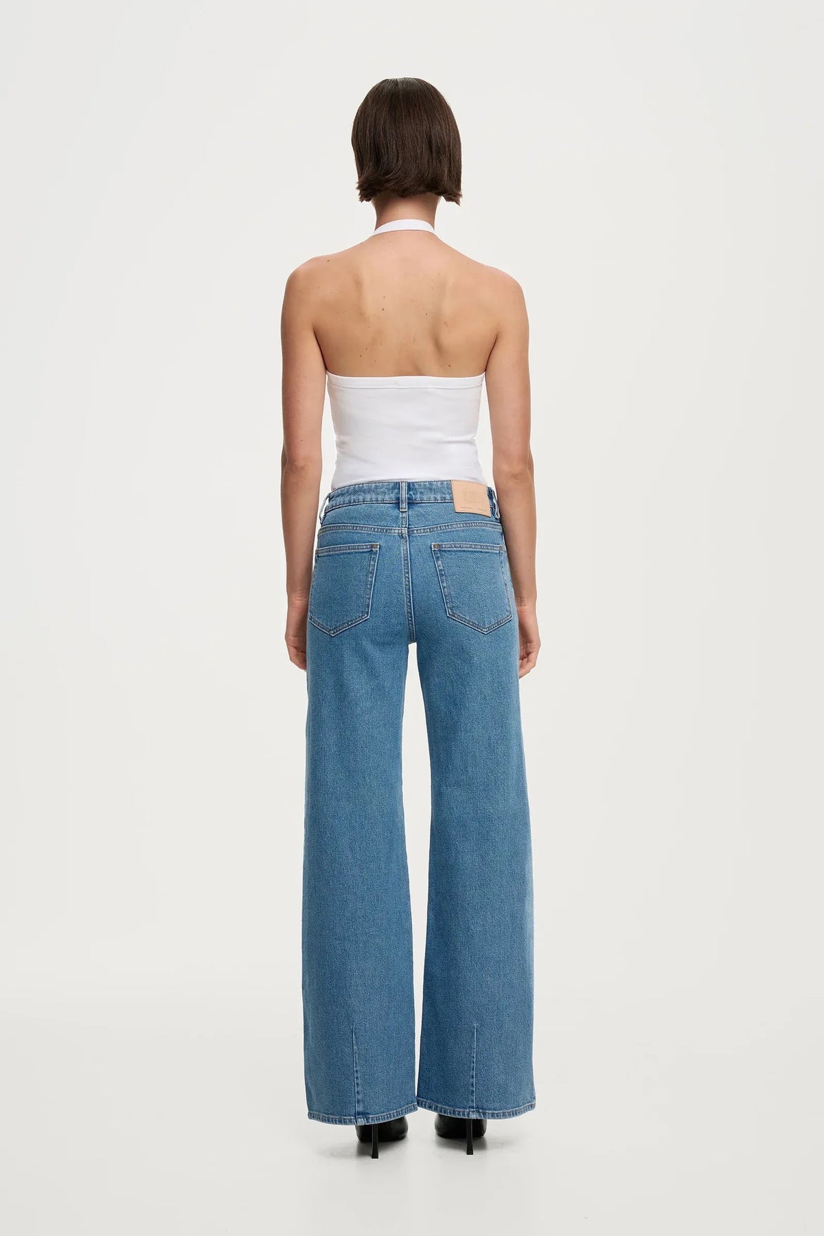 Women's mid rise wide leg jean in Florence indigo wash by NEUW Denim at Salt & Tide Co